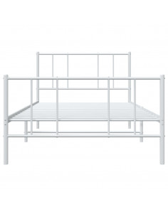 Giroletto con Testiera e Pediera Metallo Bianco 90x200 cm