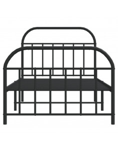 Giroletto con Testiera e Pediera Metallo Nero 100x190 cm