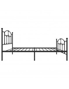 Giroletto con Testiera e Pediera Metallo Nero 100x190 cm