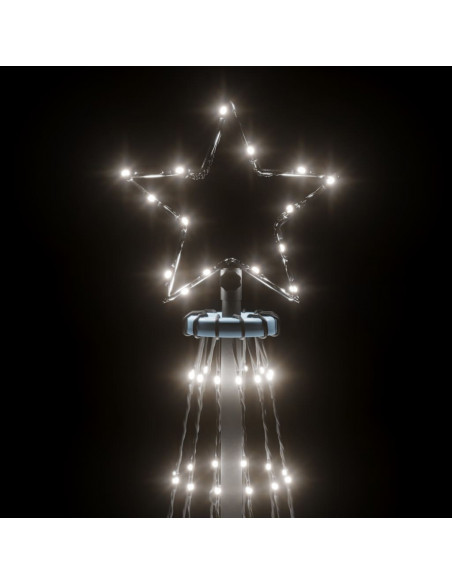 Albero di Natale a Cono Bianco Freddo 732 LED 160x500 cm