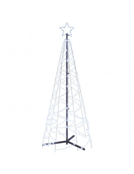 Albero di Natale a Cono Bianco Freddo 200 LED 70x180 cm