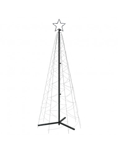 Albero di Natale a Cono Bianco Freddo 200 LED 70x180 cm