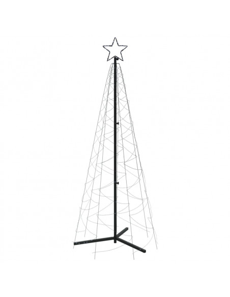 Albero di Natale a Cono Bianco Freddo 200 LED 70x180 cm