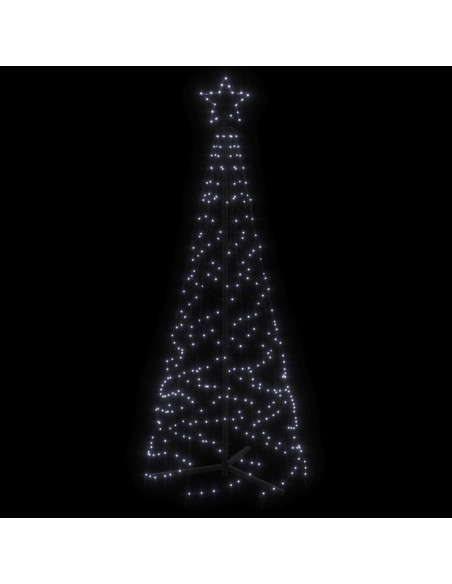 Albero di Natale a Cono Bianco Freddo 200 LED 70x180 cm