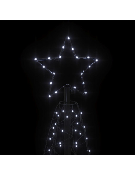 Albero di Natale a Cono Bianco Freddo 200 LED 70x180 cm