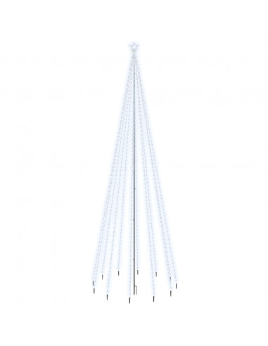 Albero di Natale con Puntale Bianco Freddo 732 LED 500 cm