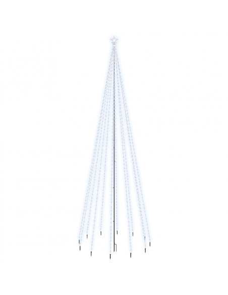 Albero di Natale con Puntale Bianco Freddo 732 LED 500 cm