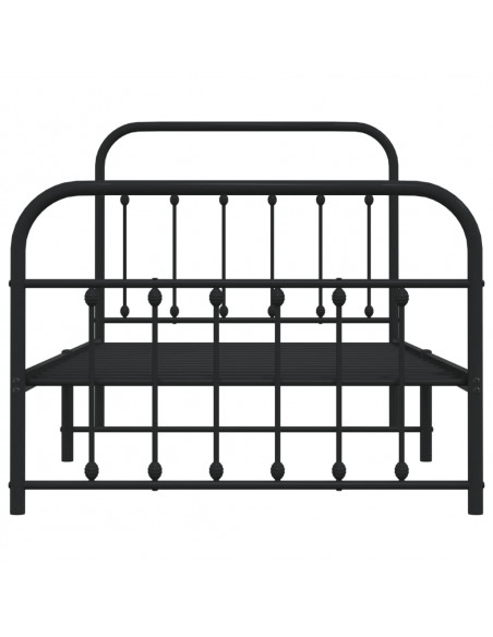 Giroletto con Testiera e Pediera Metallo Nero 100x190 cm