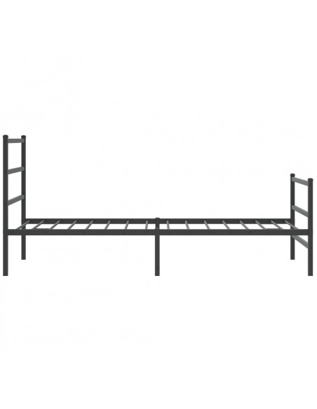Giroletto con Testiera e Pediera Metallo Nero 100x190 cm