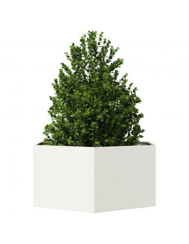 Fioriera da Giardino Bianca Esagono 104x90x45 cm in Acciaio