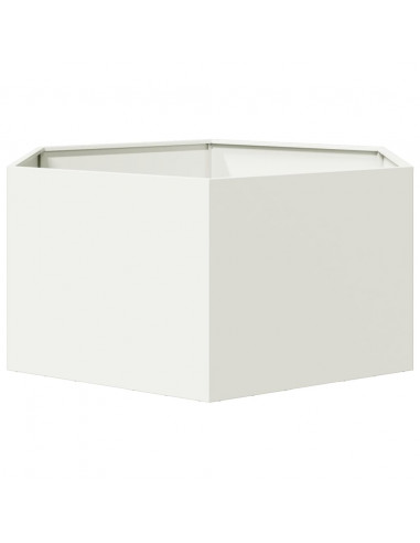 Fioriera da Giardino Bianca Esagono 104x90x45 cm in Acciaio