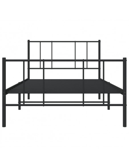 Giroletto con Testiera e Pediera Metallo Nero 100x190 cm