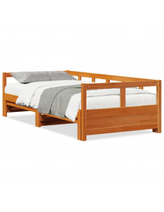 Dormeuse senza Materasso Marrone Cera 80x200 cm Legno di Pino 2