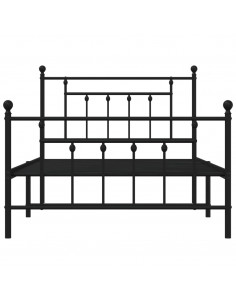 Giroletto con Testiera e Pediera Metallo Nero 107x203 cm