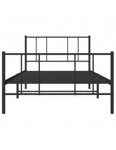 Giroletto con Testiera e Pediera Metallo Nero 107x203 cm