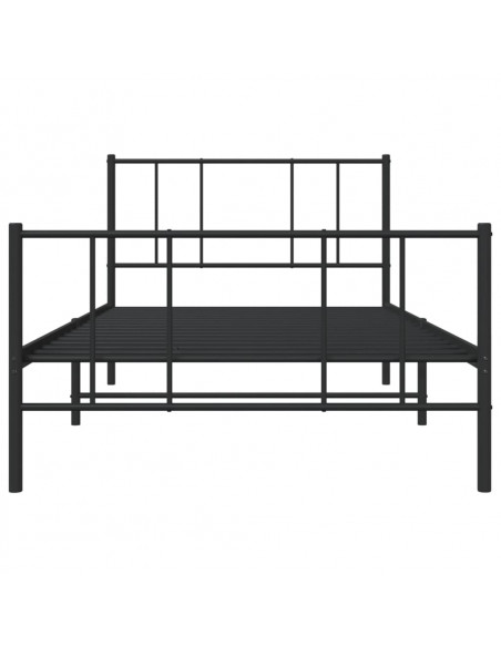 Giroletto con Testiera e Pediera Metallo Nero 107x203 cm