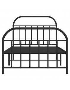 Giroletto con Testiera e Pediera Metallo Nero 107x203 cm