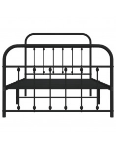 Giroletto con Testiera e Pediera Metallo Nero 107x203 cm