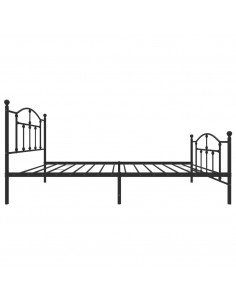 Giroletto con Testiera e Pediera Metallo Nero 107x203 cm