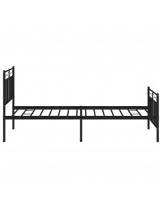 Giroletto con Testiera e Pediera Metallo Nero 107x203 cm