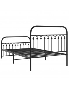 Giroletto con Testiera e Pediera Metallo Nero 107x203 cm