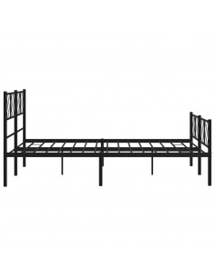 Giroletto con Testiera e Pediera Metallo Nero 120x190 cm