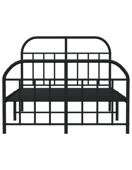 Giroletto con Testiera e Pediera Metallo Nero 120x190 cm