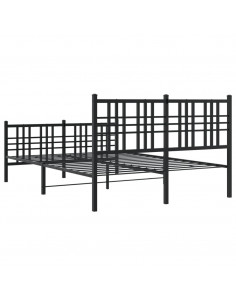 Giroletto con Testiera e Pediera Metallo Nero 120x190 cm