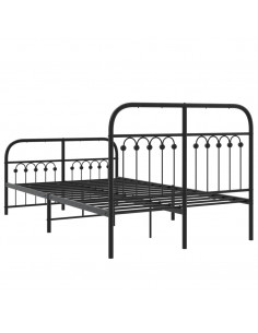 Giroletto con Testiera e Pediera Metallo Nero 120x190 cm