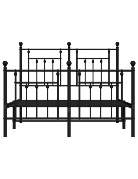 Giroletto con Testiera e Pediera Metallo Nero 120x190 cm