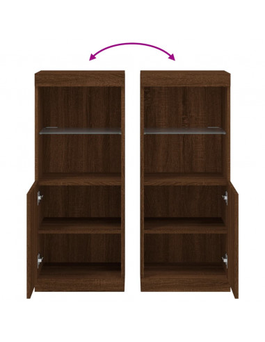 Credenza con Luci LED Rovere Marrone 41x37x100 cm