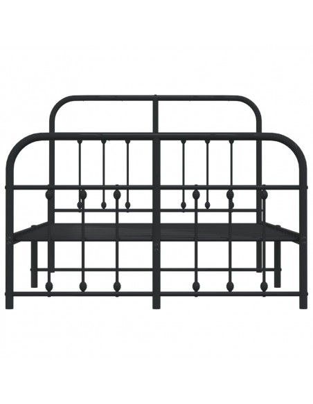 Giroletto con Testiera e Pediera Metallo Nero 120x190 cm