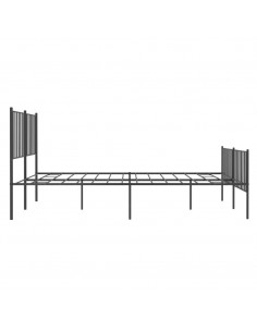 Giroletto con Testiera e Pediera Metallo Nero 120x190 cm