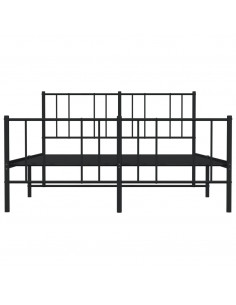 Giroletto con Testiera e Pediera Metallo Nero 120x190 cm