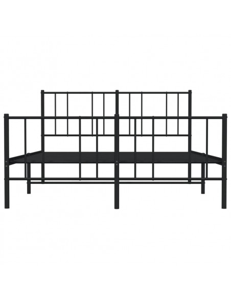 Giroletto con Testiera e Pediera Metallo Nero 120x190 cm