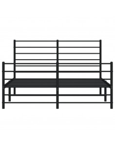 Giroletto con Testiera e Pediera Metallo Nero 120x190 cm