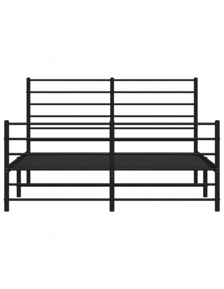 Giroletto con Testiera e Pediera Metallo Nero 120x190 cm