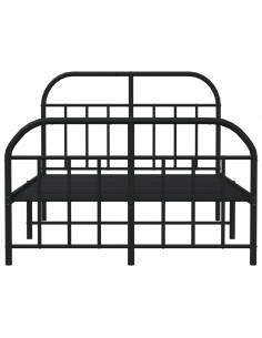 Giroletto con Testiera e Pediera Metallo Nero 120x200 cm