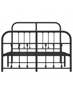 Giroletto con Testiera e Pediera Metallo Nero 120x200 cm