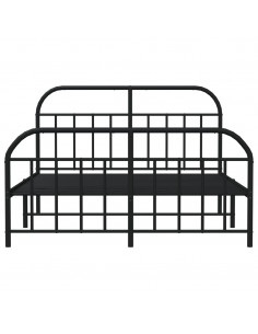 Giroletto con Testiera e Pediera Metallo Nero 135x190 cm