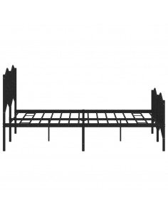 Giroletto con Testiera e Pediera Metallo Nero 135x190 cm