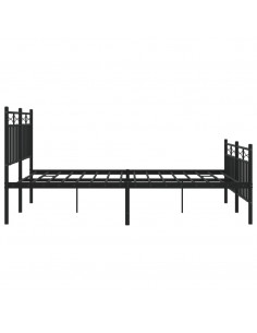 Giroletto con Testiera e Pediera Metallo Nero 135x190 cm