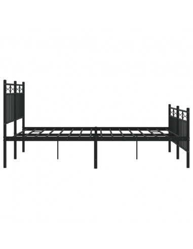 Giroletto con Testiera e Pediera Metallo Nero 135x190 cm
