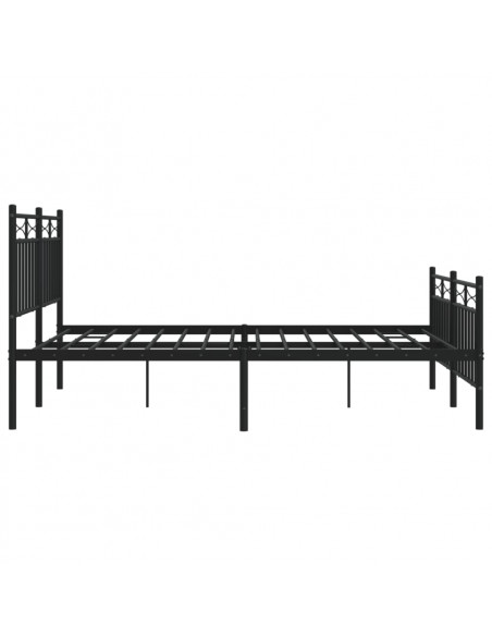 Giroletto con Testiera e Pediera Metallo Nero 135x190 cm
