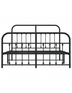 Giroletto con Testiera e Pediera Metallo Nero 135x190 cm