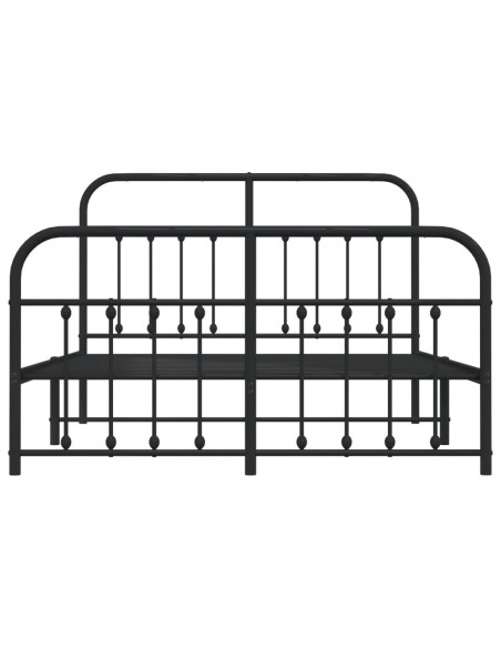 Giroletto con Testiera e Pediera Metallo Nero 135x190 cm