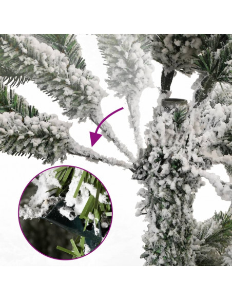 Albero Natale Incernierato con 300 LED e Palline 180 cm
