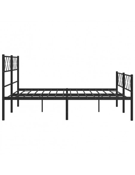 Giroletto con Testiera e Pediera Metallo Nero 135x190 cm