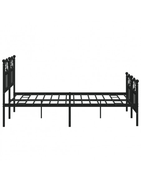 Giroletto con Testiera e Pediera Metallo Nero 135x190 cm