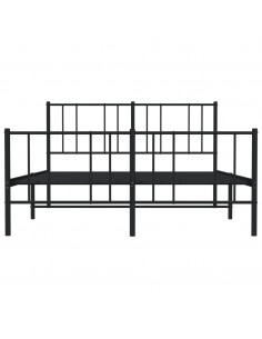 Giroletto con Testiera e Pediera Metallo Nero 135x190 cm